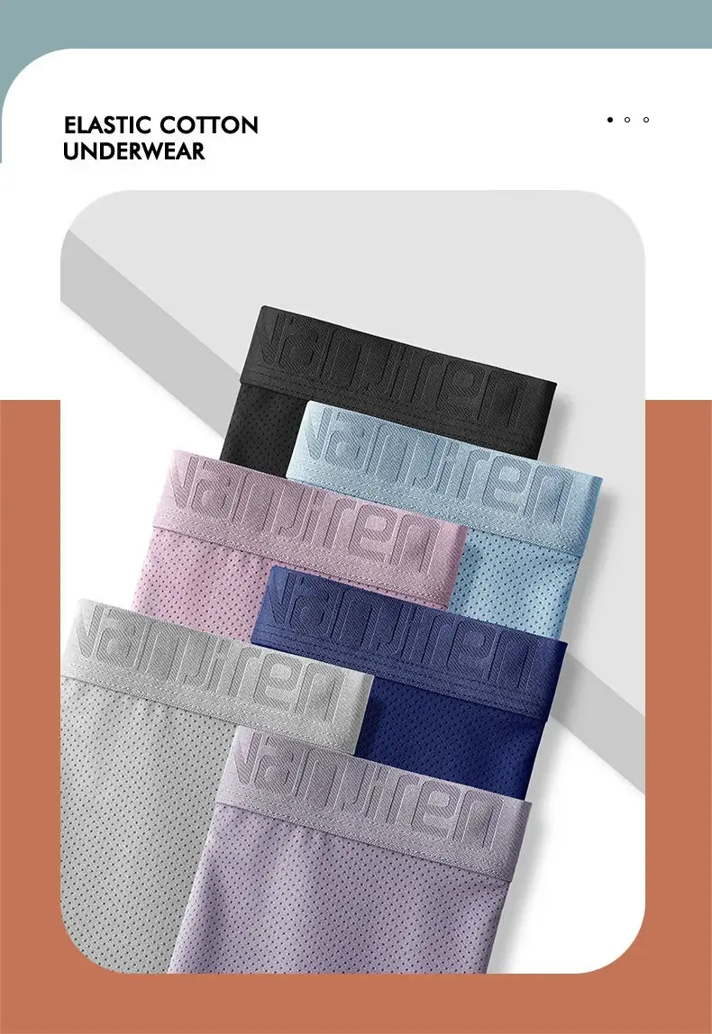 4pcs Ice Silk Mesh Boxer Shorts Men's Underwear Cool Underpant Breathable Sexy Slim Panties Bamboo Lingerie Wholesale Lots L-6XL — image 12