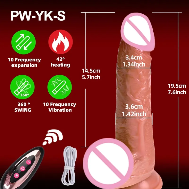 Riesiger realistischer Silikon-Fernbedienungsdildo, der vibrierende weibliche Sexspielzeuge, Penetration, G-Punkt, Klitoris, Vagina, Orgasmus-Massagegerät