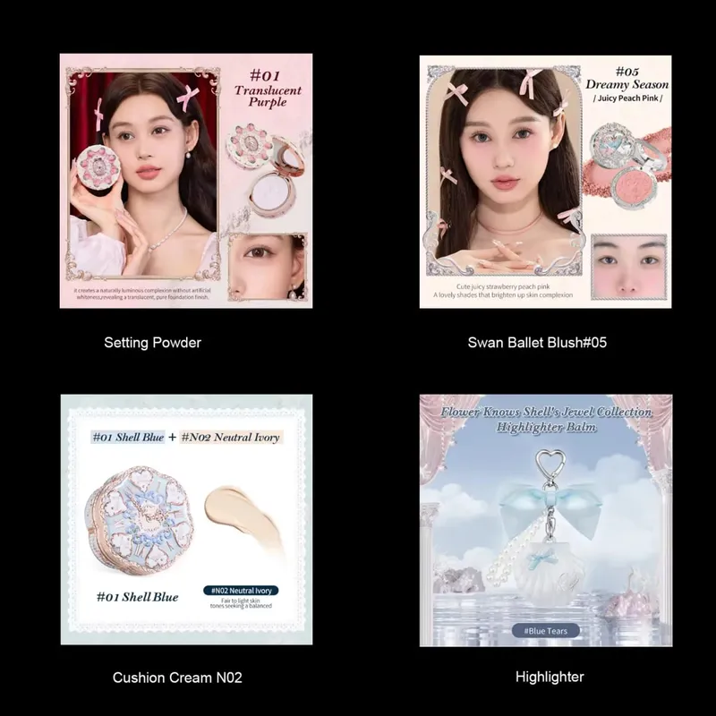 Коллекция Flower Know Little Angel, подарочная коробка для макияжа, тени для век, румяна, крем, матовая помада, хайлайтер, полный комплект «все в одном» — image 5