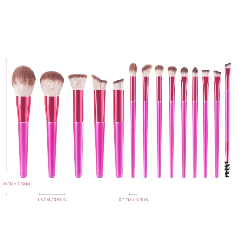 1-14 pezzi Pennelli per trucco Set di strumenti Kit di strumenti per pennelli per ombretto Eyeliner Pennelli per cosmetici Maquiagem Morbidi per la pelle — image 12