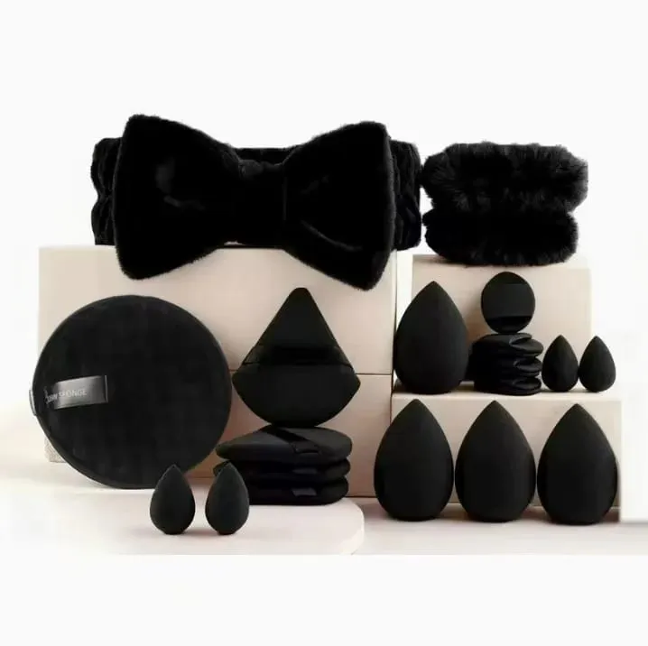 14 pièces éponge de maquillage mélangeur cosmétique beauté oeuf fond de teint éponges bouffées de poudre accessoires de maquillage outils de maquillage pour femmes — image 23