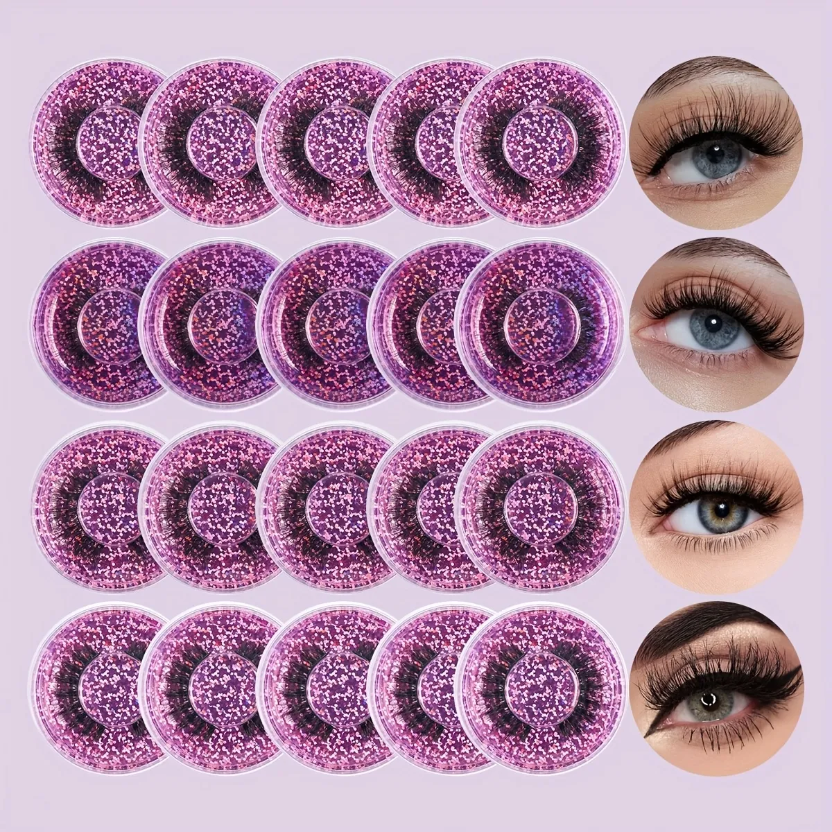 20 Đôi 4 Phong Cách Wispy Giả Chồn Lông Mi Giả Hỗn Hợp Kịch Tính Dày Cong Lông Tơ Dải Lông Mi Multipack Cho Mắt Bộ Trang Điểm — image 6