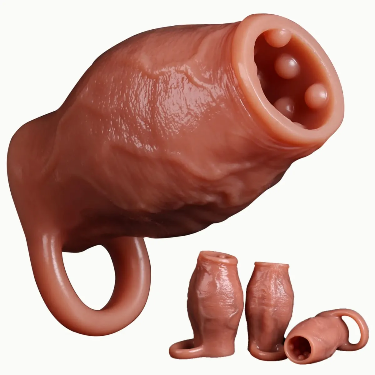 Penis Sleeve Cock Ring Power Ring Penis Cover Penis Ring for Men Delayed Ejaculation Penis Enlargement Silicone Adult Sex Toys — image 1