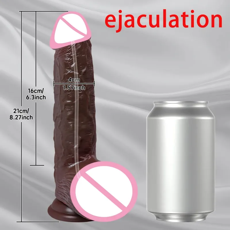 2 en 1 consolador súper realista pene deslizante prepucio eyaculación Miembro grande penetración Anal masturbación femenina Sexy juguetes sexuales para adultos