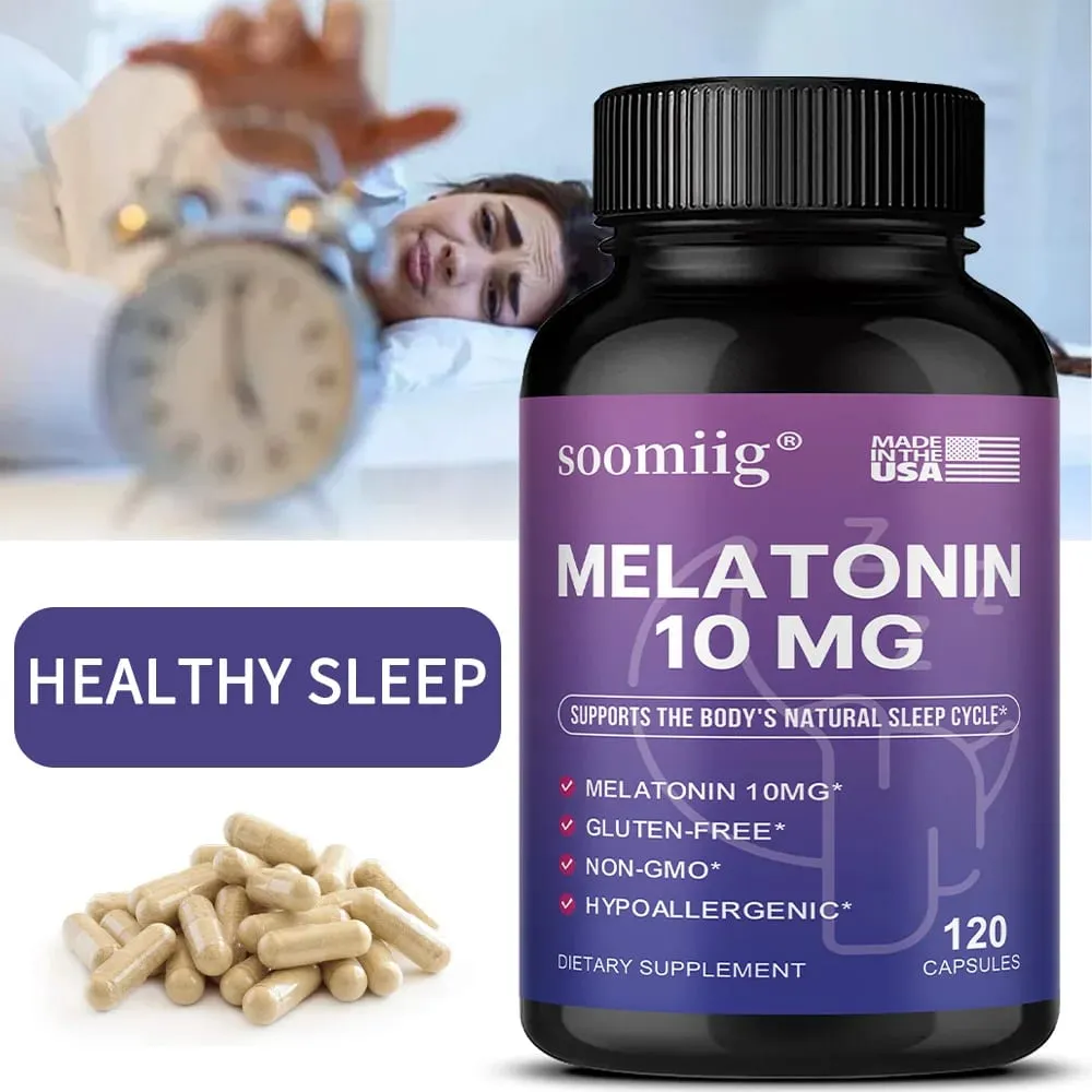 Melatonin 10 mg Gummibonbons und Kapseln 30/60/120 Stück – Einschlafen auf natürliche Weise, Bekämpfung von Schlaflosigkeit, Unterstützung der Immunität und Verbesserung der Ruhequalität — image 1