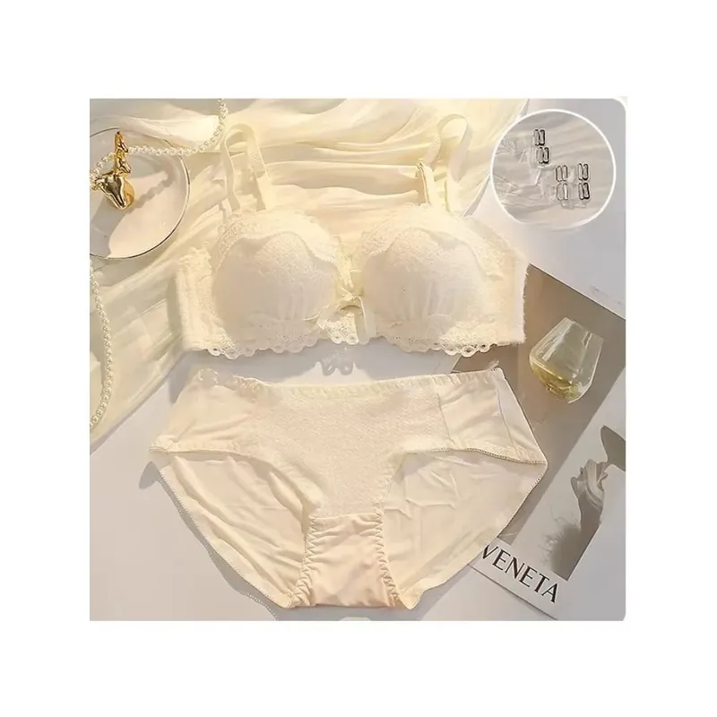 Ensemble de Lingerie en dentelle, soutien-gorge rembourré Non filaire, demi-tasse, petit buste, sous-vêtements Sexy Anti-affaissement pour femmes, toutes saisons, bonnet S-XLAB, nouvelle collection — image 10