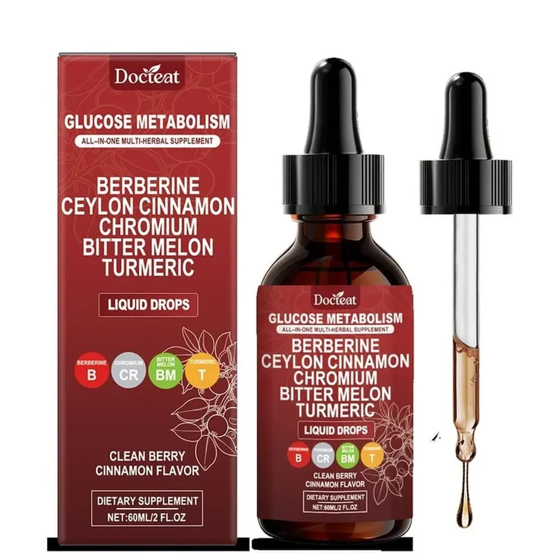 Docteat Glucose Metabolism Liquid Drops with Berberine and Ceylon Cinnamon Supports Smooth Breathing and Clean Airways 60 ML — image 9