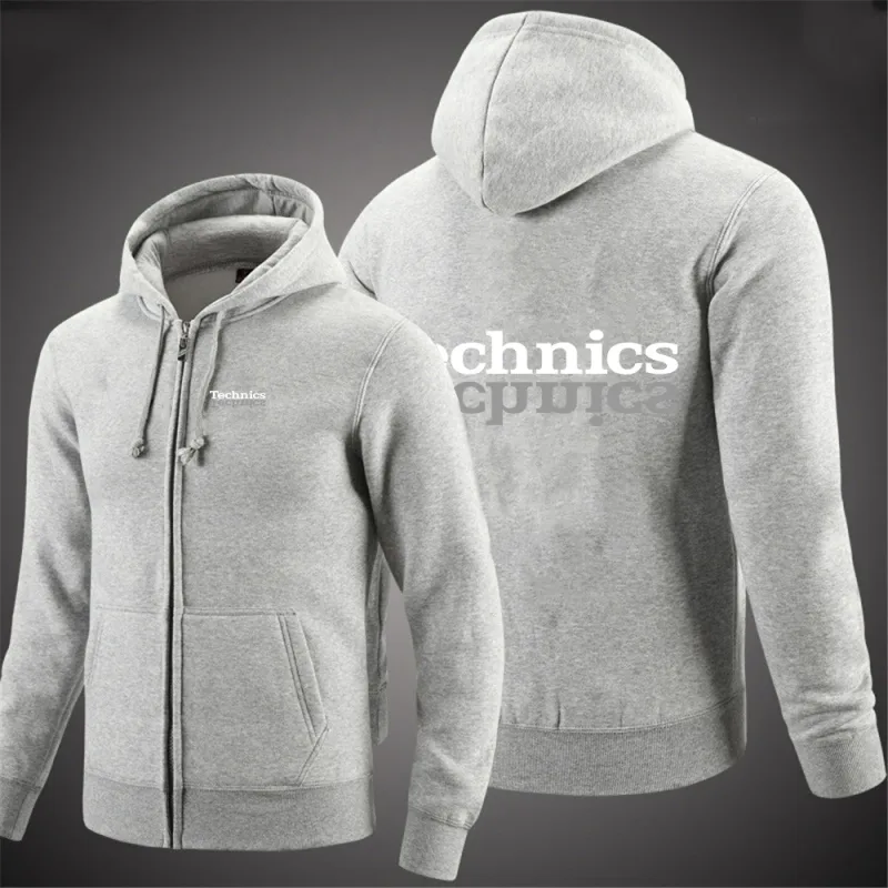 2025 High Street Solid Color Coat Spring And Autumn Man's Leisure Versatile Hoodies Technics DJ 1200 Logo Print Fashion Jacket — image 8