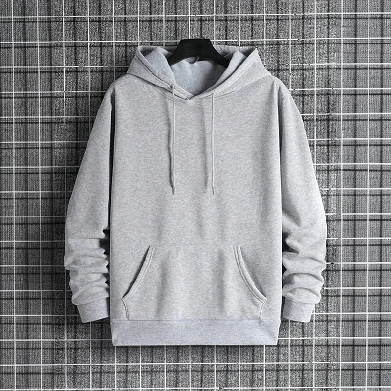 2025 Fall/winter New Arrival Men's Hoodie High Quality Solid Color Hooded Sweatshirt Male Home Outdoor Casual Fashion Pullover — image 16