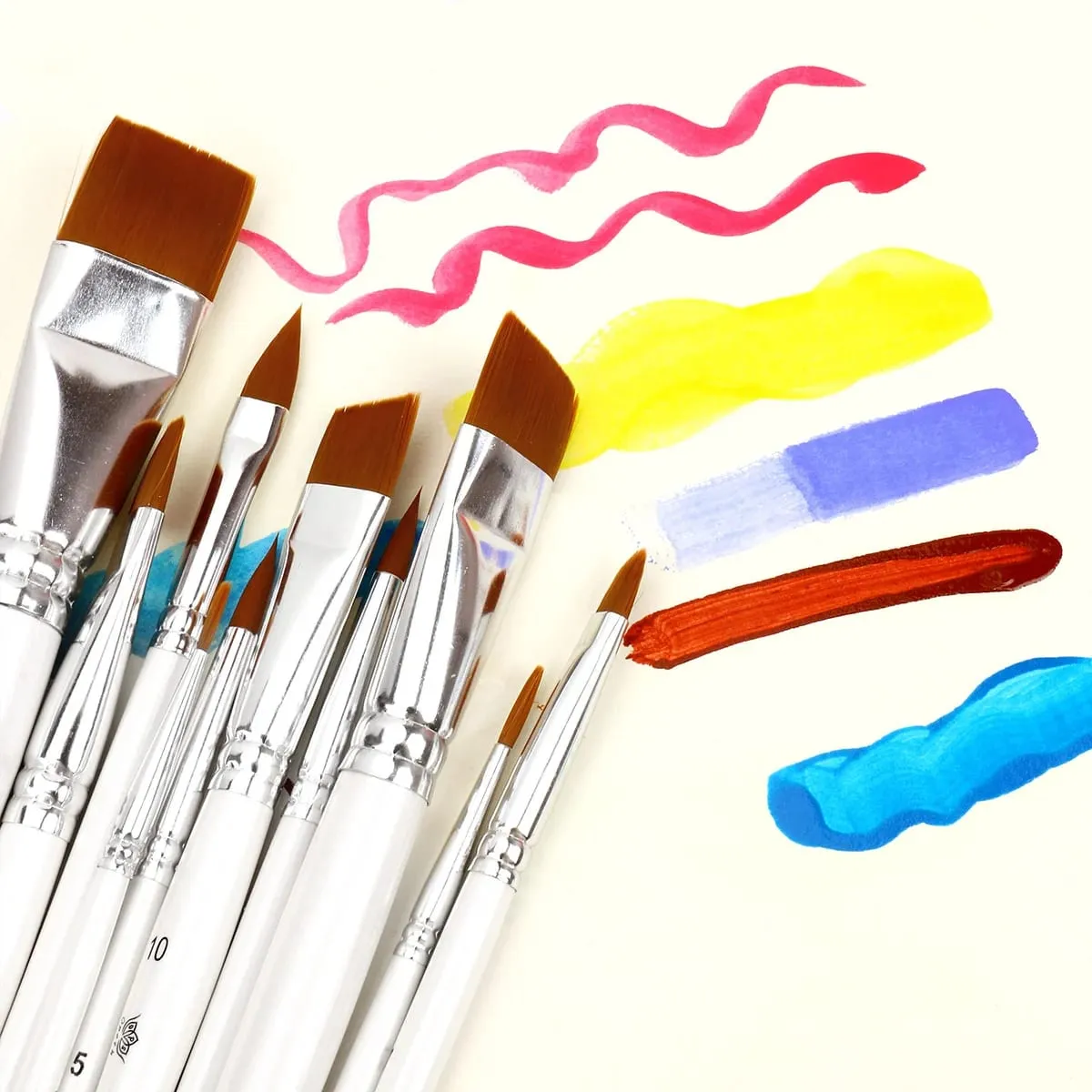 10 ชิ้น Professional ภาพวาดชุดแปรงขนแปรงไนลอนสำหรับ Stage แต่งหน้ากลีบโดมเคล็ดลับ Art แต่งหน้าเครื่องมือ — image 3
