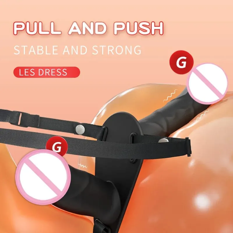 Strapon Künstlicher Penis-Vibrator, elektrischer Doppelkopf, vibrierend, tragbarer Strap-on-Gürtel-Dildo, G-Punkt, Sexspielzeug für Frauen, Lesben — image 2