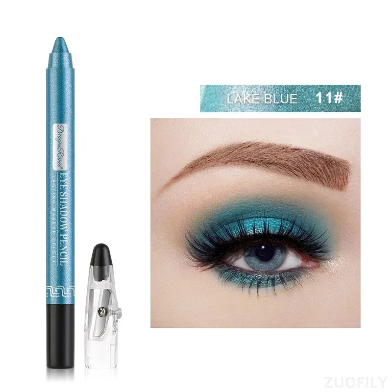 12 cores glitter caneta sombra de longa duração fosco sombra paleta brilhante iluminador prata roxo delineador lápis cosméticos — image 8