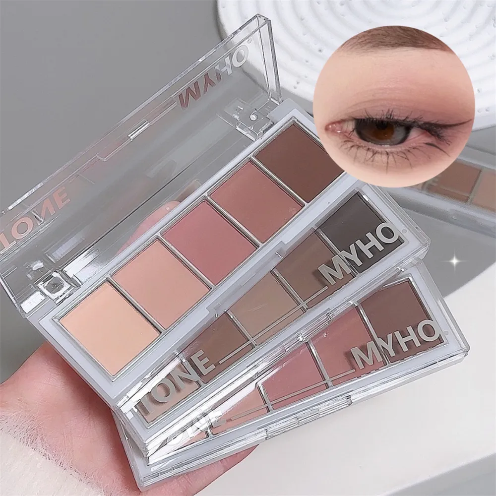อายแชโดว์ 5 สี Matte NATURAL สีน้ำตาลแบบพกพา Bronzers เครื่องสำอางค์ Contouring SHADOW Earth Color Eye Shadow แต่งหน้า Palette — image 5