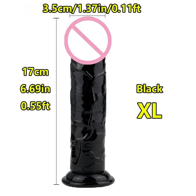 Super Cheap 7 Sizes 5 Colors Realistic Soft Jelly Dildo Suction Cup Adult Sex Toy for Women and Men Vaginal and Anal Masturbator — image 13