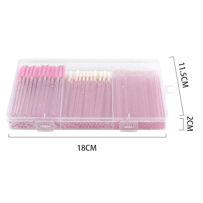 Juego de brochas de maquillaje para pestañas, 1/90/200/300 Uds., cepillos de silicona para cejas, micropalo de algodón, hisopo de brillo de labios, herramientas de extensión de pestañas — image 2