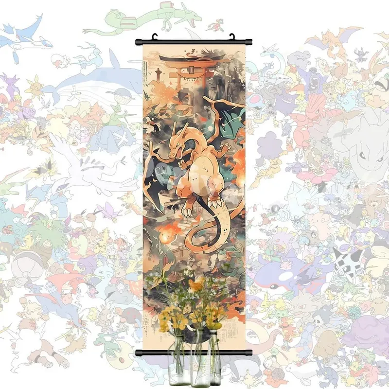 Poster stampato Anime Opere d'arte da parete Gengar Immagini Charizard Dipinto su tela Pikachu Appeso Pergamene Home Room Decor — image 16