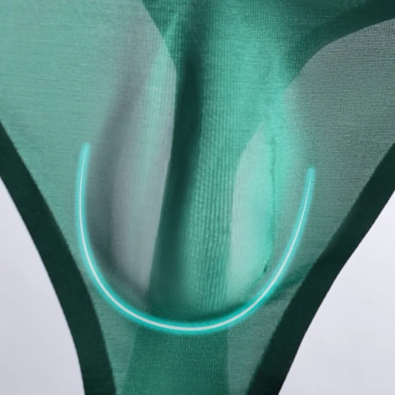 ผู้ชายไม่มีรอยต่อผ้าไหมน้ำแข็งชุดชั้นใน G-String 3D Bulge POUCH Low-RISE T-Back Thongs Low RISE Men กางเกงบิกินี่ U กระเป๋าชุดชั้นใน — image 11