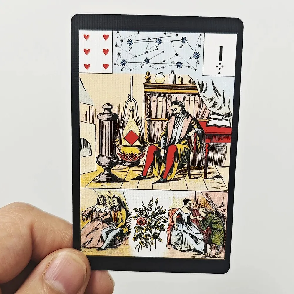 Grand Jeu De Mlle Lenormand 데크 9*6cm 350GSM 이중 양각 카드지 54 Pcs Lenormand Oracle 카드에 인쇄됨 — image 1