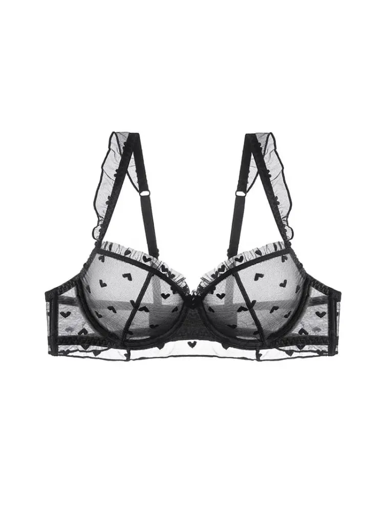 2025 ฤดูร้อน Minimizer Bra Ultra-Thin ไร้สายไม่มีฟองน้ำลูกไม้ Bralette PURE Sensual สนับสนุนหน้าอกใหญ่ SHEER Comfort