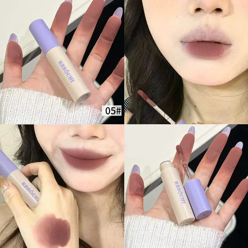 Pasta di fagioli Rosa Labbra Fango Velluto opaco Rosso Marrone Lucidalabbra Idratante Impermeabile A lunga durata Non essiccante Tazza antiaderente Tinta per labbra Trucco — image 11