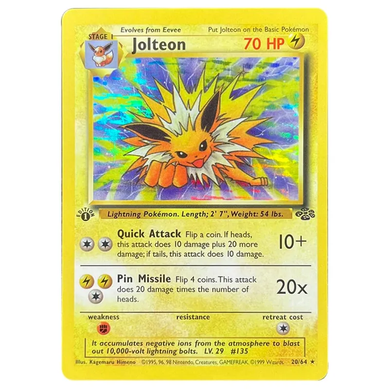 Carte foil PKM Charizard Blastoise Venusaur Alakazam Mewtwo Zapdos Raichu 1996 1a edizione Game Collection Carte proxy PTCG — image 4