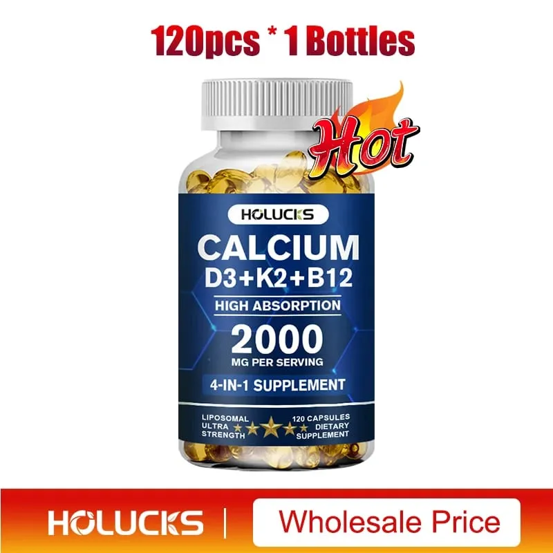 Suplemen Kalsium dengan Vitamin D3 K2 Menyokong Tulang Otot GigiKesihatan Menambah Sendi Penyerapan Kalsium