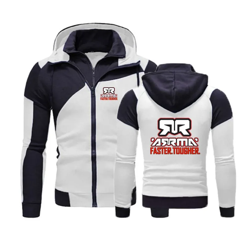 Rc เสื้อกันหนาวมีฮู้ดลายขวางสำหรับผู้ชายเหมาะสำหรับแจ็คเก็ตฮู้ดในฤดูใบไม้ผลิและฤดูใบไม้ร่วง — image 3