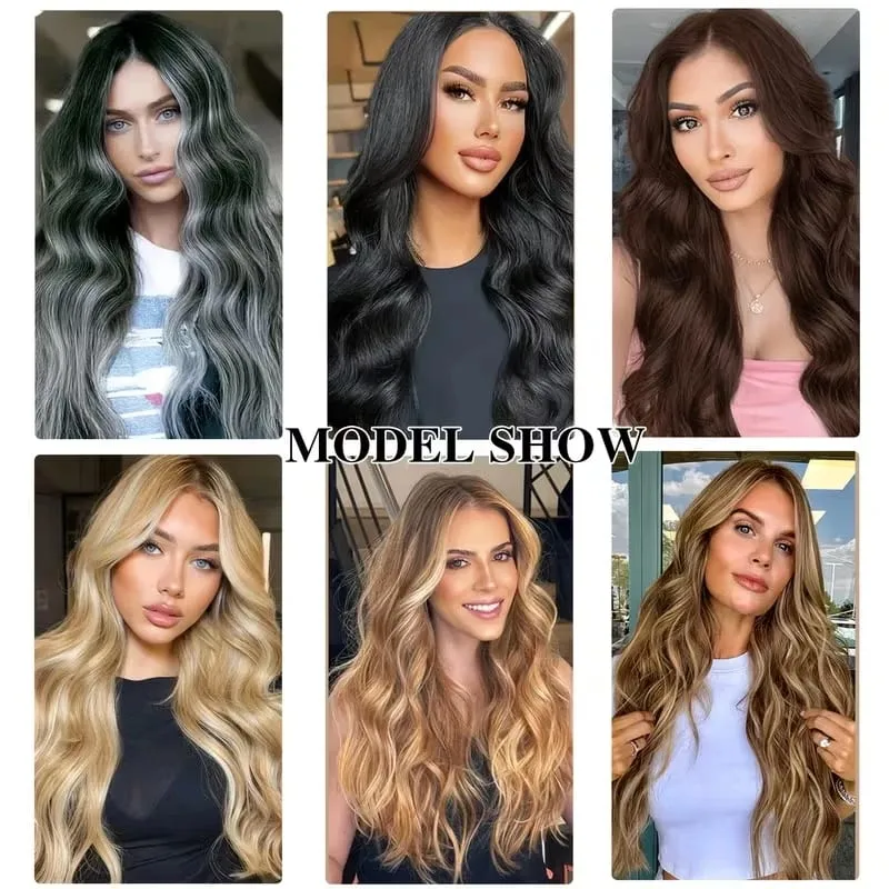 22Inci Sintetik 6pcs/set Sambungan Rambut Kerinting Panjang Tebal Potongan Rambut Lembut untuk Liputan Garis Rambut Pendek untuk Penggunaan Harian Wanita — image 7