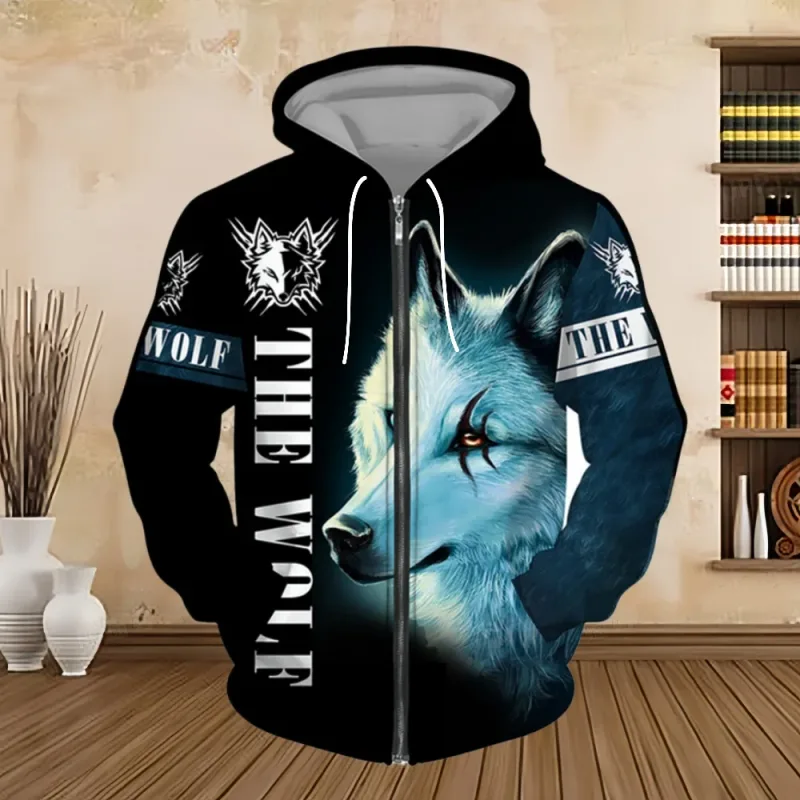 Spring and Autumn Men's Hoodie Sweatshirt 3D Digital Print Tiger Series Zip up Hoodies Fashion Personalized Sweatshirt for Men β image 9