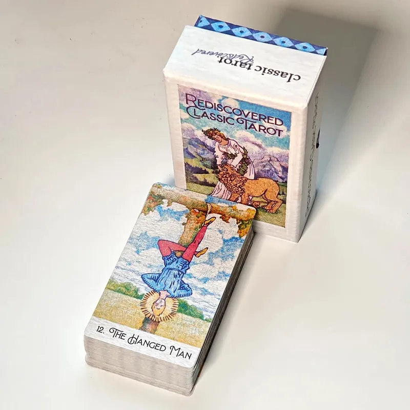 พิมพ์บน 350GSM การ์ดนูนคู่ 12*7 ซม.ค้นพบคลาสสิก Tarot Deck 78 Pcs ไพ่ทาโรต์วาดด้วยปากกา