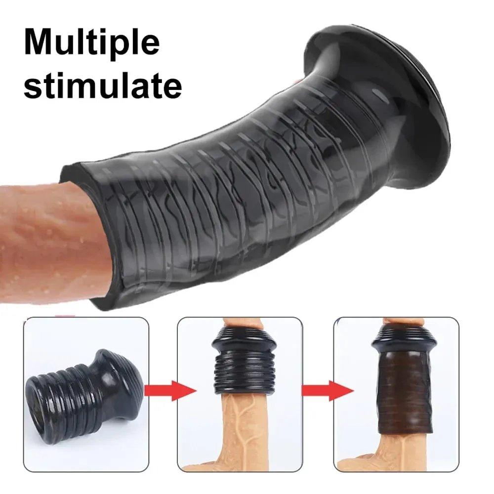 Có Thể Tái Sử Dụng Dương Vật Vòng Bao Quy Đầu Corrector Trì Hoãn Xuất Tinh Silicone Gà Trống Vòng Dick Tăng Kích Thước Nam Khiết Tịnh Lồng Đồ Chơi Tình Dục Cho Nam — image 4