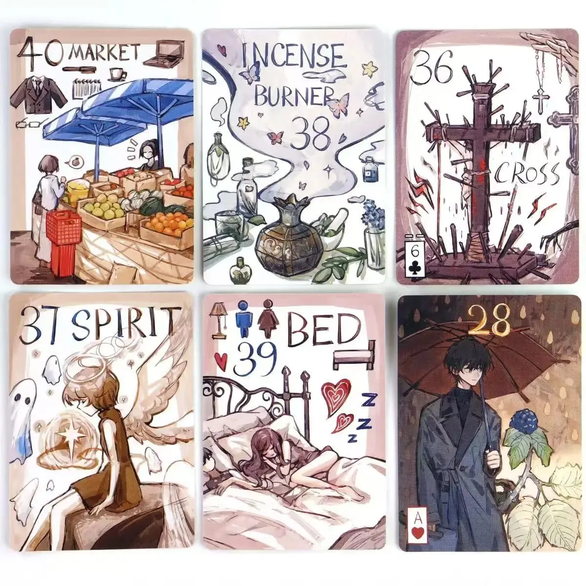 42 Bộ bài Lenormand thân thiện với người mới bắt đầu Hệ thống Rana Lenormand nguyên thủy 9 * 6cm — image 3