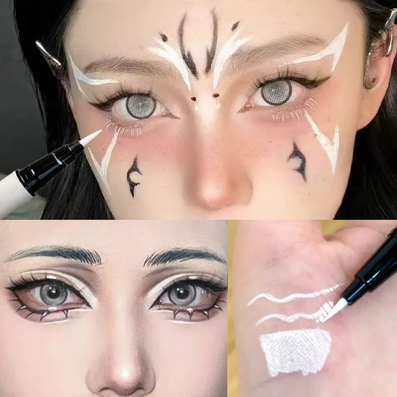 1PC สีขาว Liquid Eyeliner ปากกา Matte Black Long Lasting Waterproof Eye Liner ดินสอ Quick-drying Non-smudge eye แต่งหน้าสำหรับผู้หญิง — image 1