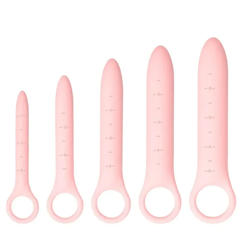 5 unids/set tapones anales de silicona suave con escala estimulador Anal para principiantes entrenador juguete de juego sexual corte trasero tapón Anal para coqueteo femenino