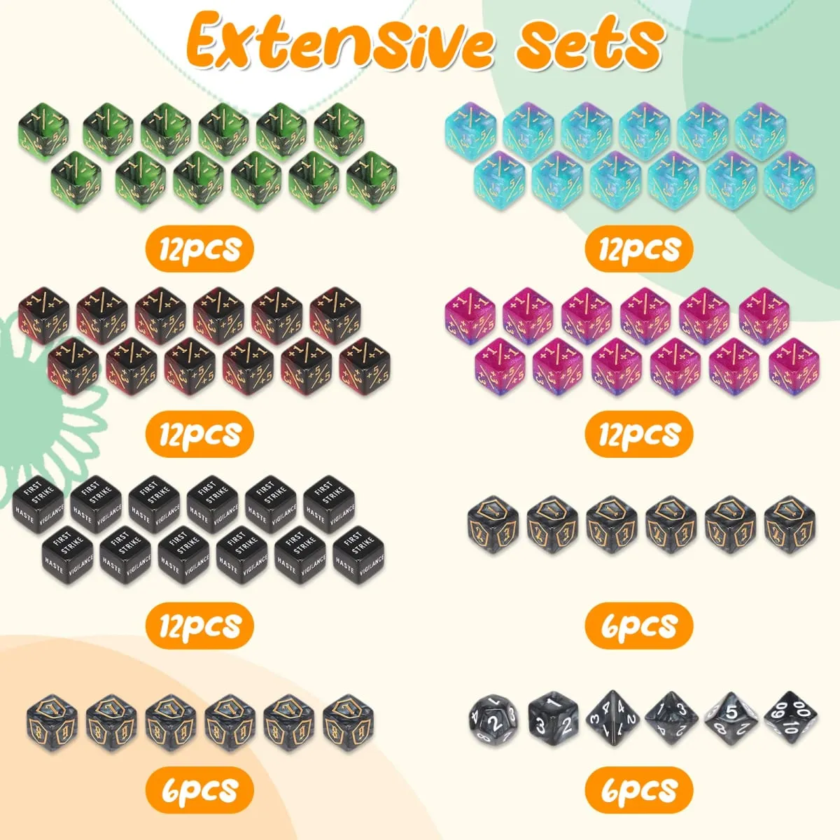 56/78Pcs ชุดลูกเต๋าเคาน์เตอร์อะคริลิค Plus และลบชุดลูกเต๋าคำสำคัญเคาน์เตอร์ Tokens แบบพกพาการ์ดเกมอุปกรณ์เสริมสำหรับ Party Home — image 5