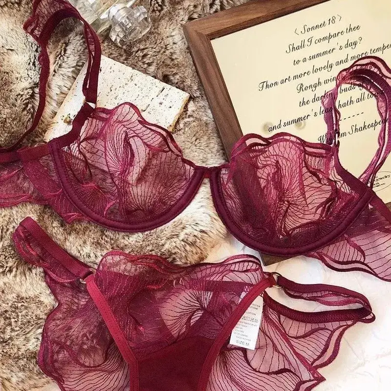 Σουτιέν Pure Desire Christmas Minimizer Διαφανές Διχτυωτό Μεγάλο Μπούστο Ρυθμιζόμενο Μαλακά Σύρματα Κομψά Εσώρουχα UK μεγέθη MOYISU AB — image 11