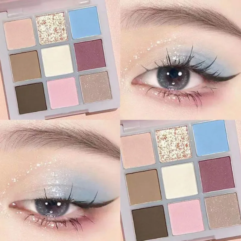 Palet Pembayang Mata Sembilan warna Baharu Mentega Oren Coklat Mutiara Matte Glitter Pembayang Mata Pembayang Mata Berkilat Mekap Mata tahan lama — image 11