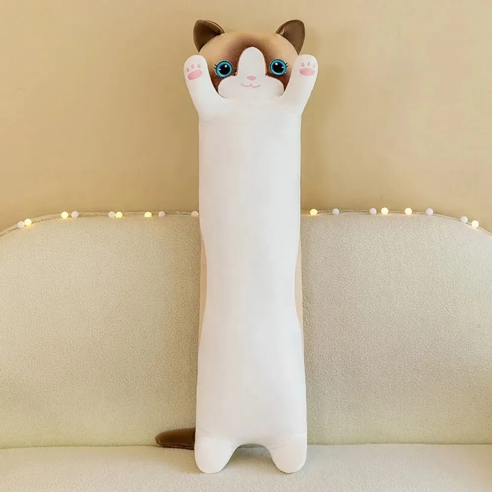 Mainan Mewah Kucing Lucu 50/70Cm Bantal Tidur Panjang Indah Dekorasi Rumah Boneka Hewan Kreatif Lembut
