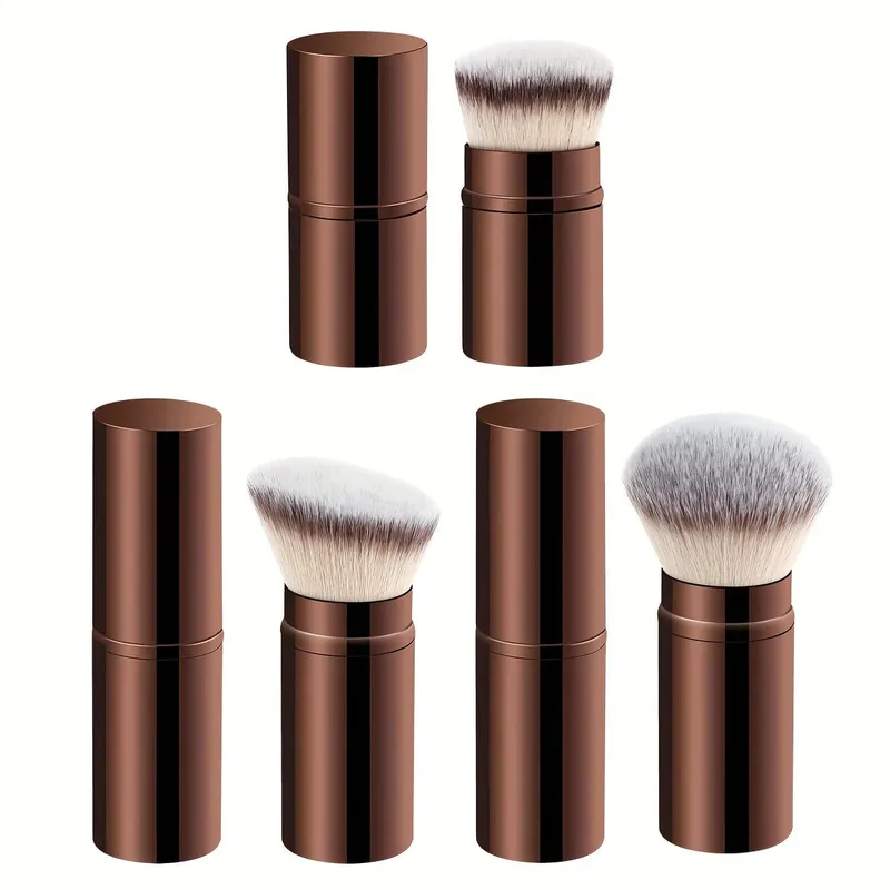 3 stücke Professionelle Erweiterbar Gesicht Make-Up Pinsel Blush Powder Foundation Pinsel Synthetische Weiche Pinsel Für Flüssige Kosmetik