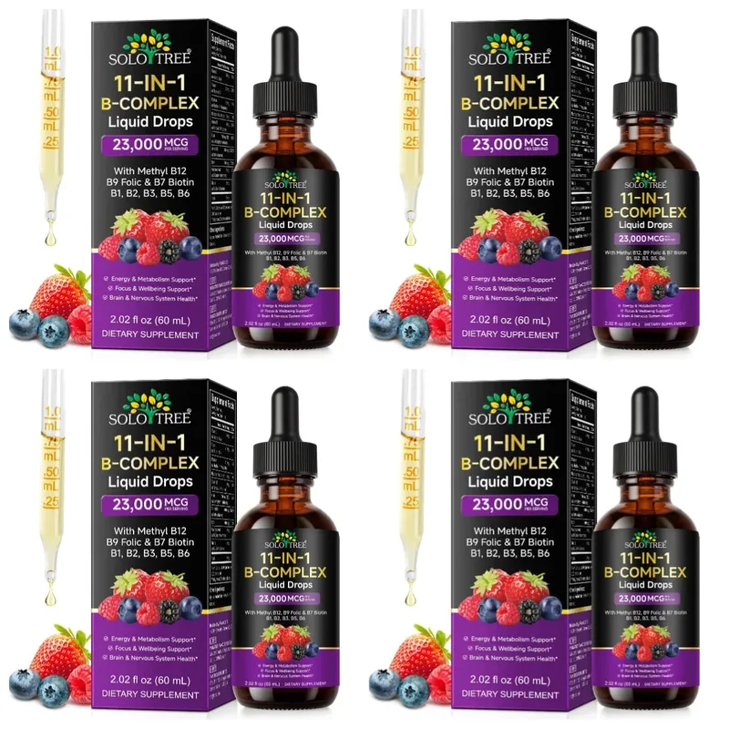 11-in-1 B Complex Liquid หยดพร้อม Methyl B12 โฟเลตไบโอตินสำหรับการเผาผลาญพลังงานรายวันโฟกัสสมองและการสนับสนุนภูมิคุ้มกัน 60ml — image 10