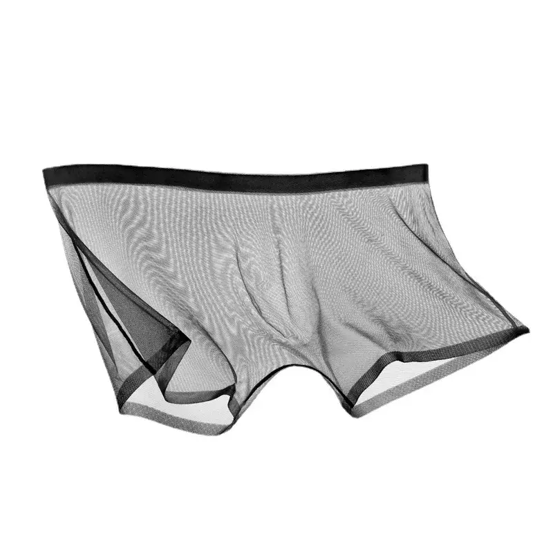 Herrenunterwäsche, transparente Boxer, Ausbuchtung, Eisseide, durchsichtige Unterhose, sexy Slips, niedrige Taille, Höschen, Dessous, Dessous — image 6