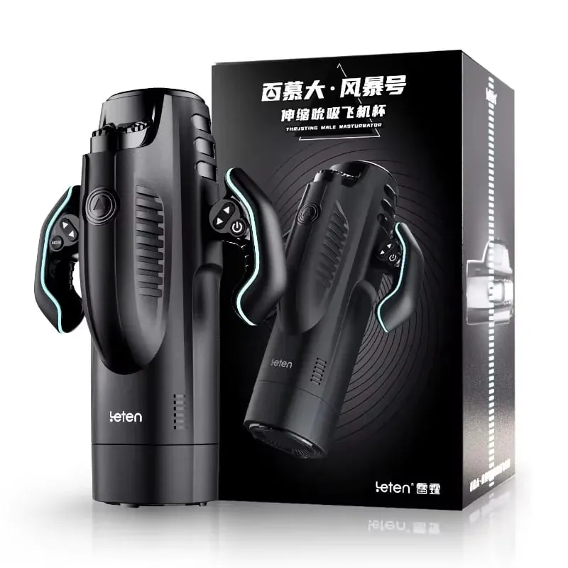 Leten masturbador masculino taza automática con modos de succión y empuje calefacción Blowiob máquina sexual Manos libres juguete sexual para adultos para hombres