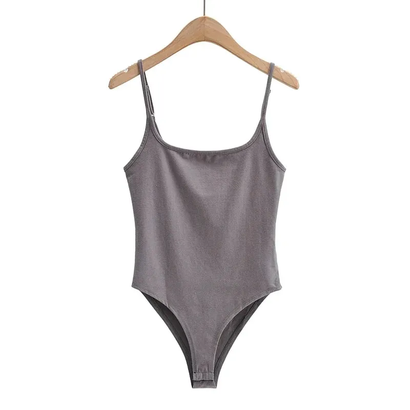 Sommarnyheter i butiken Ren färg Tunn Stretch Stickad Sling One-Piece Sexig Beach Style — image 6