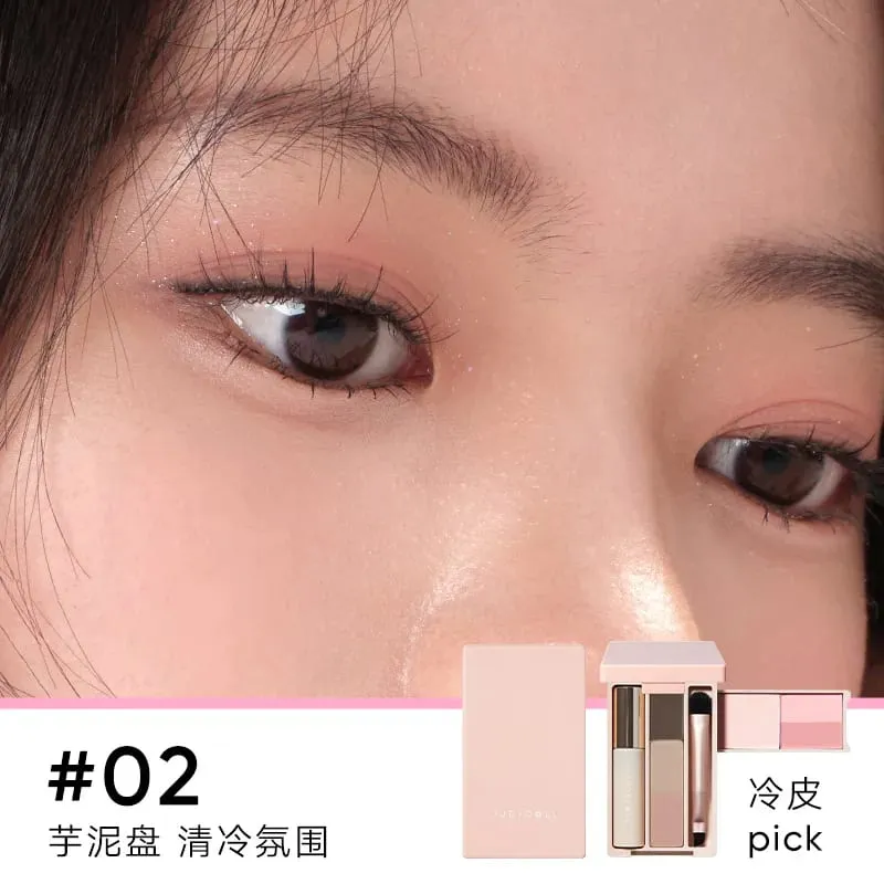 Judydoll Travel แผ่นที่ครอบคลุม Mini Grooming Blush Plate แต่งหน้าแบบบูรณาการสะดวกปาล์มแผ่น — image 7