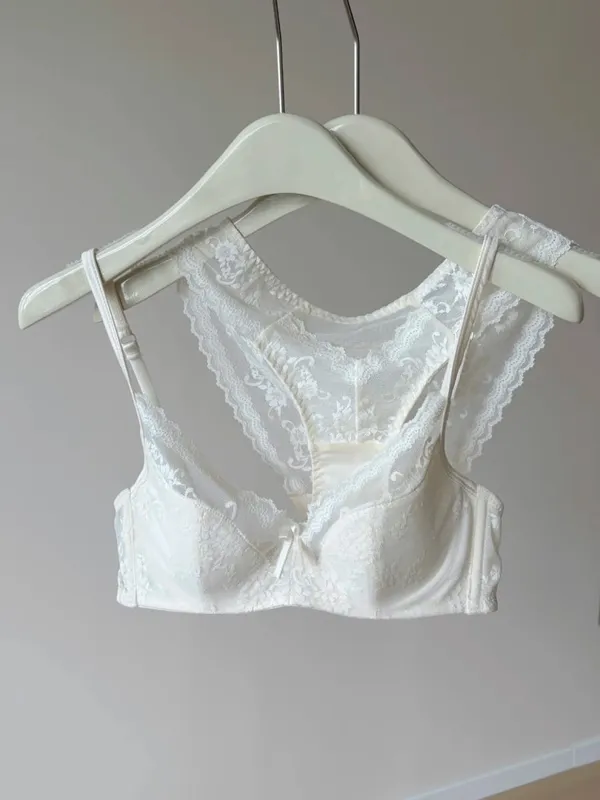 Reggiseno con ferretto in pizzo stile francese | Reggiseno push up a mezza coppa, busto grande, set intimo estivo leggero e dimagrante anti-cedimento BANERDANNI