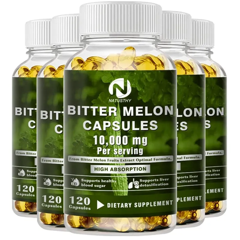 [25:1 Potent Extract] Bitter Melon Capsules – 120 Veggie Caps (10 000mg Equivalent) | Blood Sugar Support Gluten-Free Non-GMO