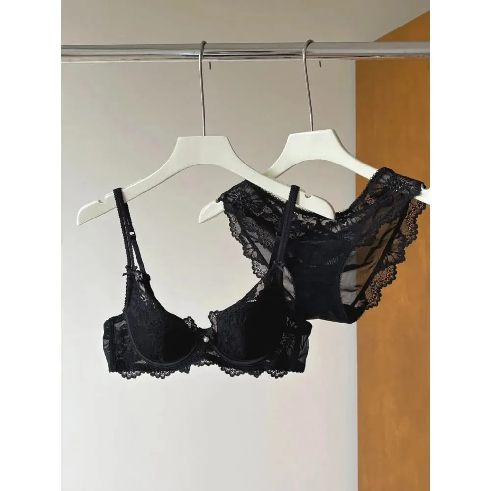 Lila französischer Spitzen-BH mit Stickerei, weicher Bügel, Minimizer, große Brust, Lift, Anti-Durchhängen, Unterstützung, tägliche Dessous, 32–38 BH-Set — image 6