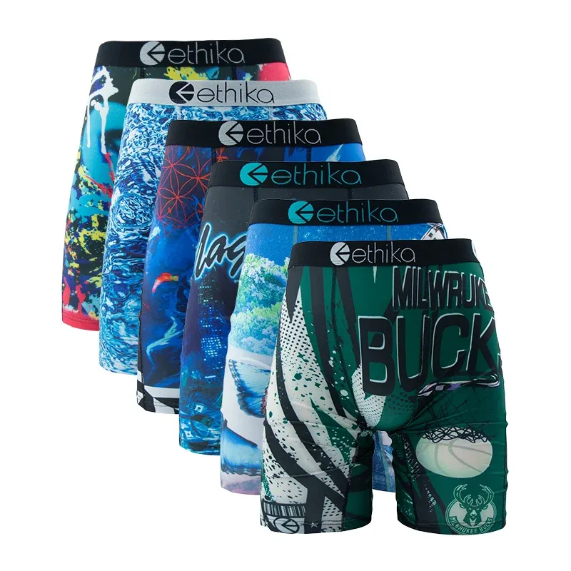 6Pcs Men Underwear Boxers Breathable Mesh Crotch Man Swimming Underpants Plus Size Mens Panties Trunks Men's Boxer Briefs — image 13