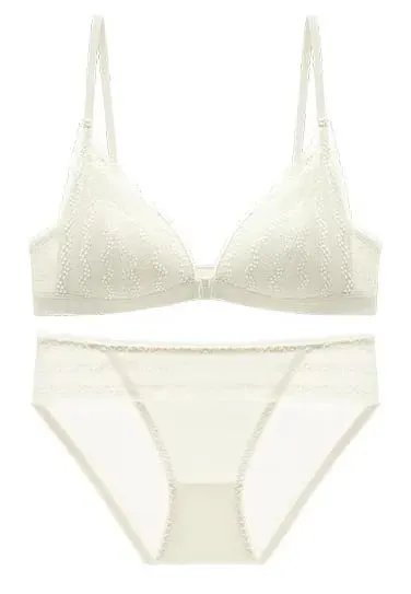 Push Up BH för små bröst - Fram Stäng Spets Bralette Trådlös Demi Triangel Cup Sexiga underkläder Tunna Demi Cup Small Chest — image 11