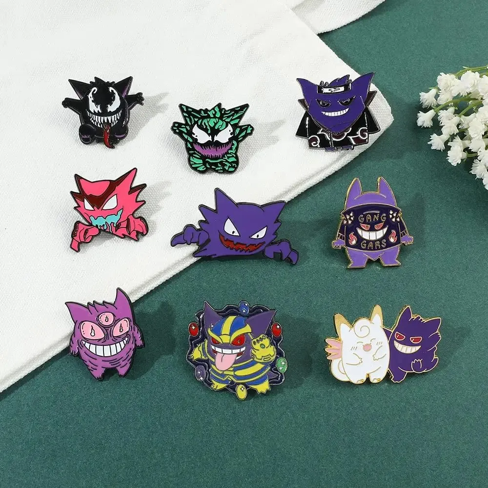 Broches de dessin animé Gengar, épingles à revers en émail pour sac à dos, accessoires de Collection de Fans, broches cadeaux — image 5